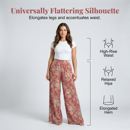 🌸 50% OFF NOW! 🌸Women's Floral Print Wide-Leg Palazzo Pants