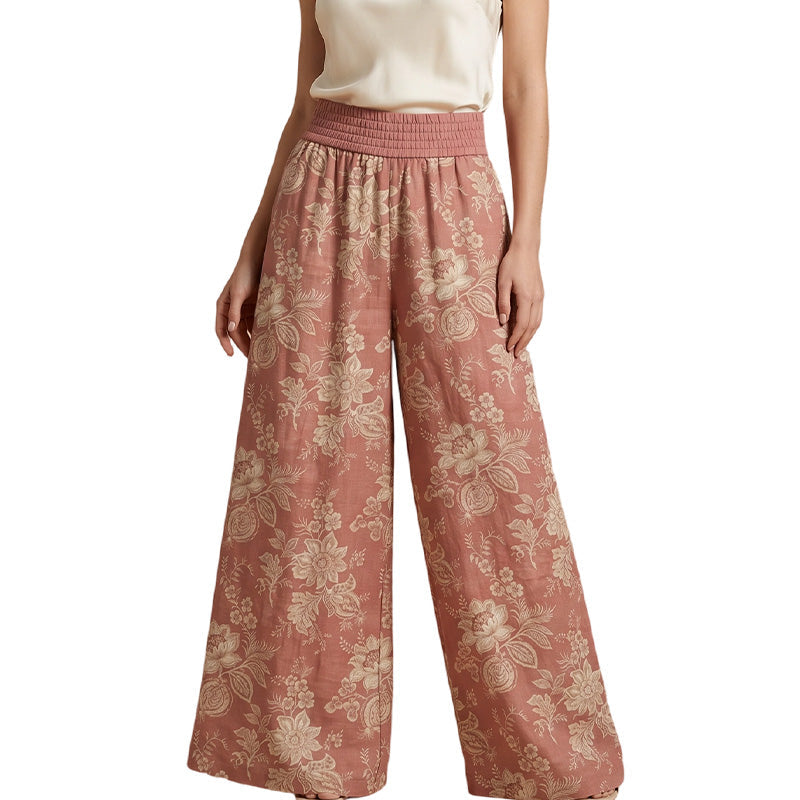 🌸 50% OFF NOW! 🌸Women's Floral Print Wide-Leg Palazzo Pants