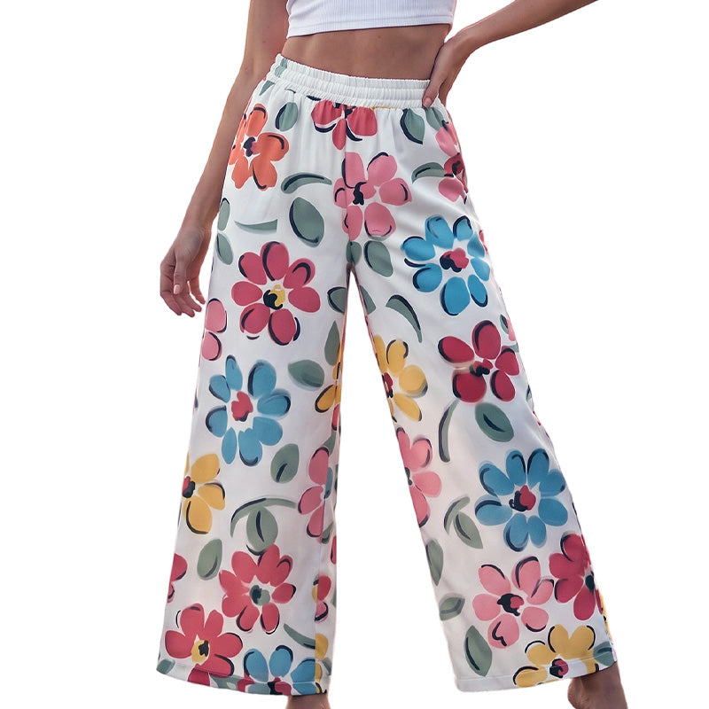 🌸 50% OFF NOW! 🌸Women's Floral Print Wide-Leg Palazzo Pants