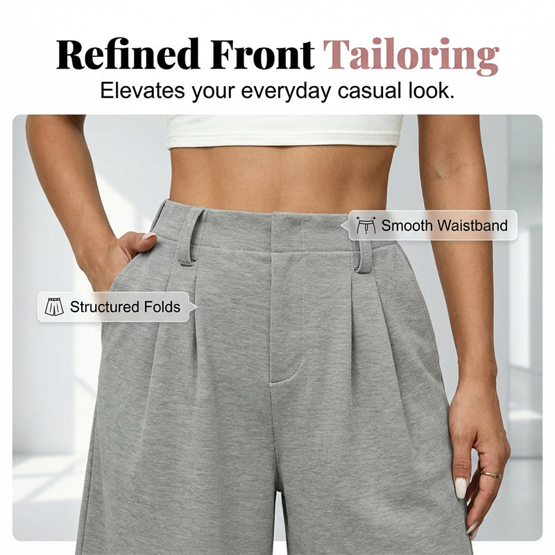 Women's Casual High-Waist Pleated Shorts