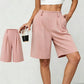 Women's Casual High-Waist Pleated Shorts