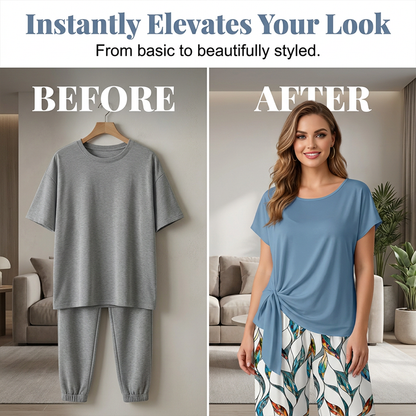 👗50% OFF NOW!  🔥 Women's Side-Tie Top & Patterned Pants Set