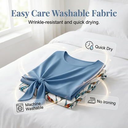 👗50% OFF NOW!  🔥 Women's Side-Tie Top & Patterned Pants Set