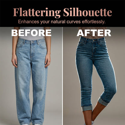 Women's Casual High Waist Stretch Capri Jeans