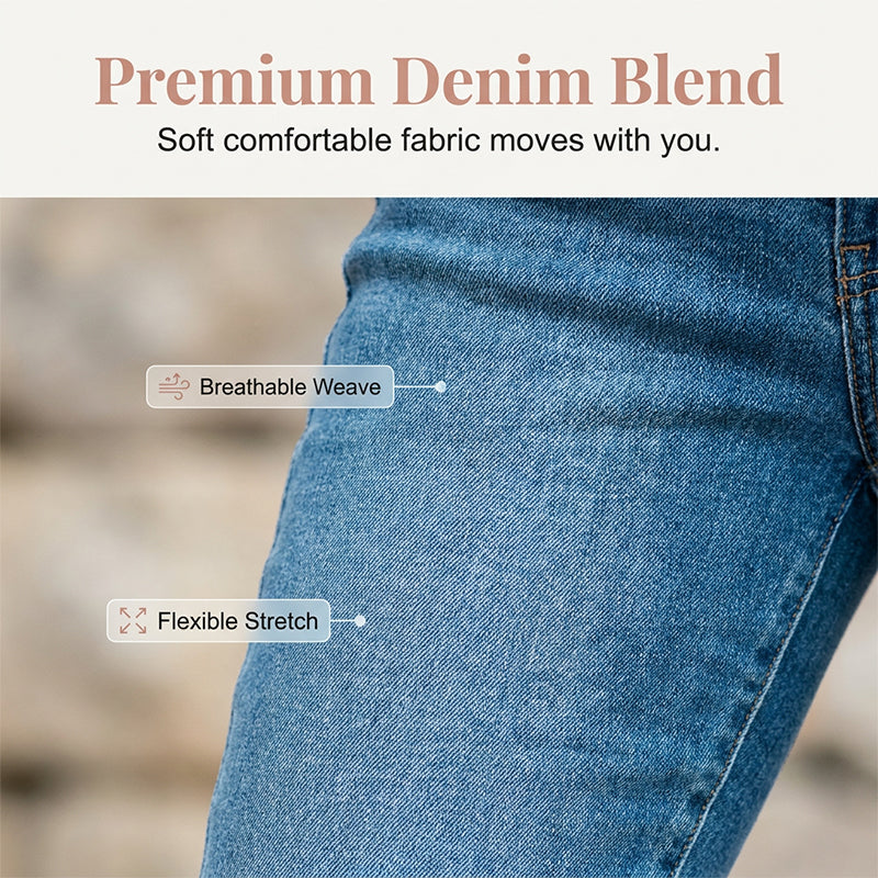Women's Casual High Waist Stretch Capri Jeans