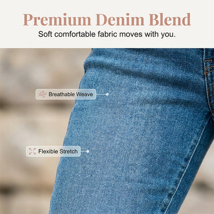 Women's Casual High Waist Stretch Capri Jeans