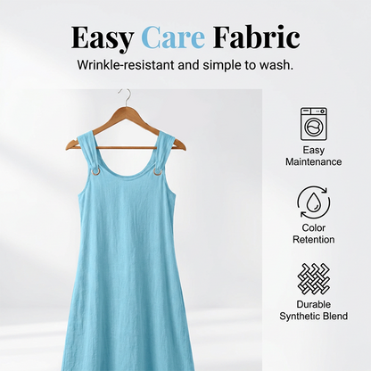 Women's Sleeveless V-Neck Maxi Dress with Ring Straps