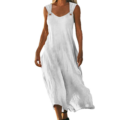Women's Sleeveless V-Neck Maxi Dress with Ring Straps