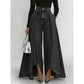 Women's High-Waist Wide-Leg Jeans with High-Low Hem