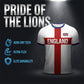 England Football T-Shirt, Large Letter Print, Sporty Casual Wear, Must-Have Culture Tee, Short Sleeve, Long Length, Loose-Fitting