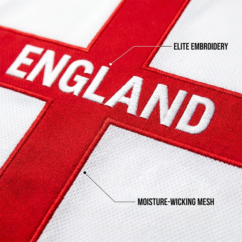 England Football T-Shirt, Large Letter Print, Sporty Casual Wear, Must-Have Culture Tee, Short Sleeve, Long Length, Loose-Fitting