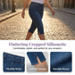 Women's Cropped Denim Pants & Embroidered Shirt Set