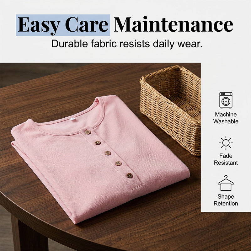 Summer Button-Down Loose Fit Tunic Top