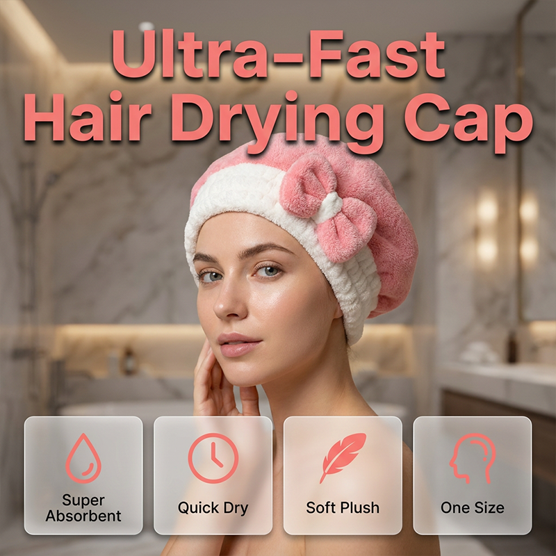 Super Absorbent Bowknot Hair Drying Cap