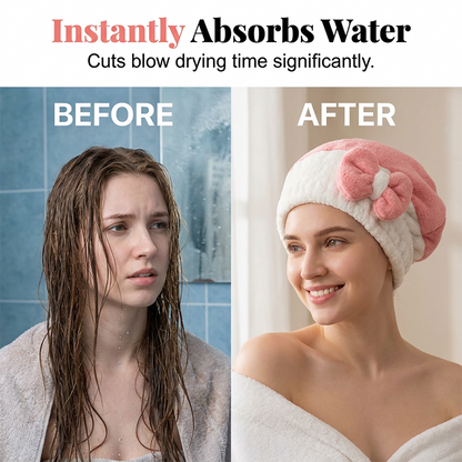 Super Absorbent Bowknot Hair Drying Cap