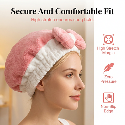 Super Absorbent Bowknot Hair Drying Cap