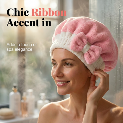 Super Absorbent Bowknot Hair Drying Cap