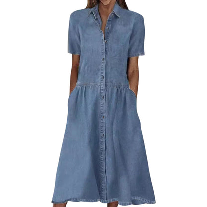 Women's Elegant & Casual Denim Shirt Dress