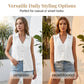 Women's Casual Sleeveless Collared Blouse Summer Vest Shirt
