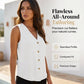 Women's Casual Sleeveless Collared Blouse Summer Vest Shirt