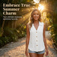 Women's Casual Sleeveless Collared Blouse Summer Vest Shirt