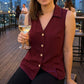 Women's Casual Sleeveless Collared Blouse Summer Vest Shirt