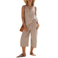 Women's Striped Wide-Leg Pants Set