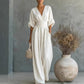 👗✨Effortless Elegance – Women's V-Neck High Waist Wide Leg Jumpsuit💫