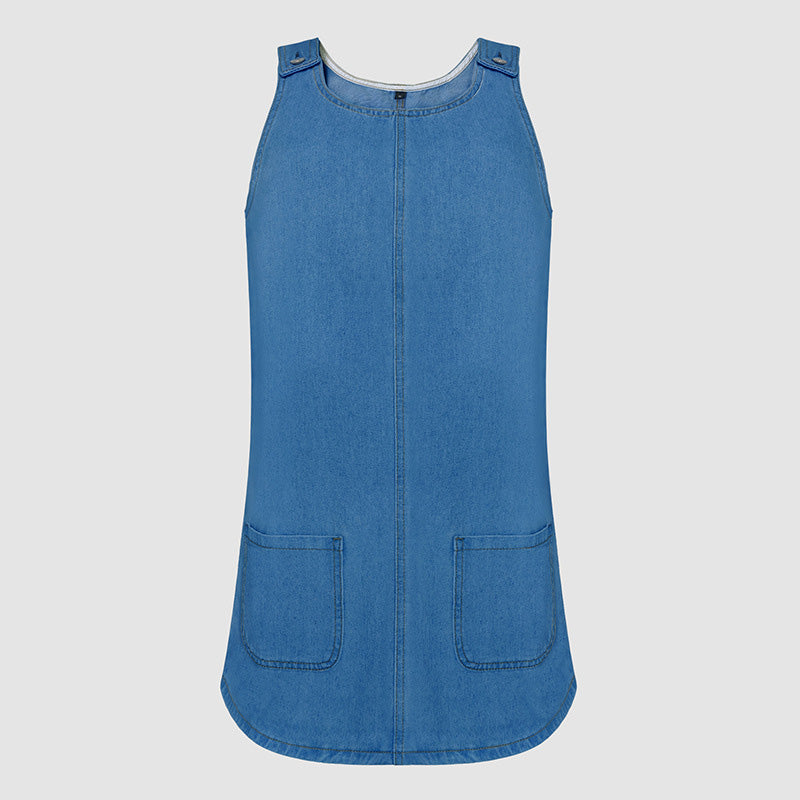 Women's Casual Denim Pinafore Dress