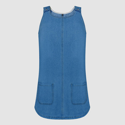 Women's Casual Denim Pinafore Dress