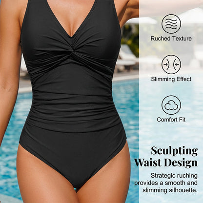 ☀️ Women's Tummy Control One-Piece Swimsuit 👙✨