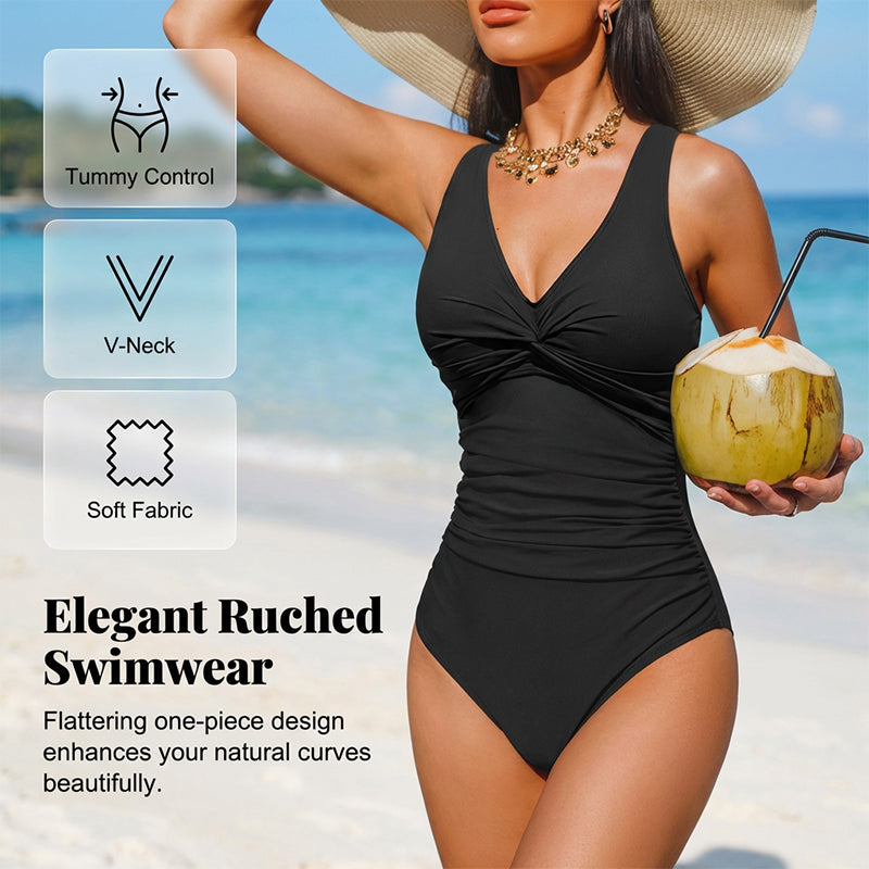 ☀️ Women's Tummy Control One-Piece Swimsuit 👙✨
