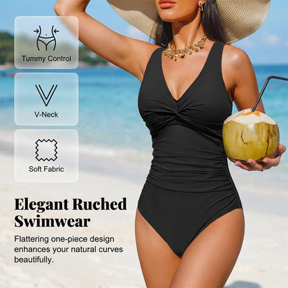 ☀️ Women's Tummy Control One-Piece Swimsuit 👙✨