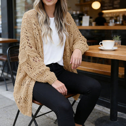Women's Open Front Slouchy Knit Cardigan