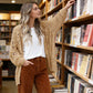 Women's Open Front Slouchy Knit Cardigan