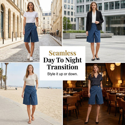 Women's Asymmetrical Wide-Leg Shorts