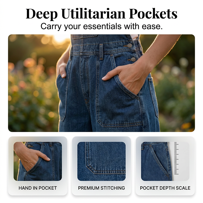 ⌛Limited-time offer-Women Summer Loose Denim Jumpsuit with Pockets