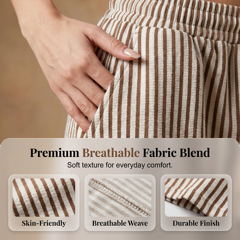 Women's Striped Wide Leg Pants