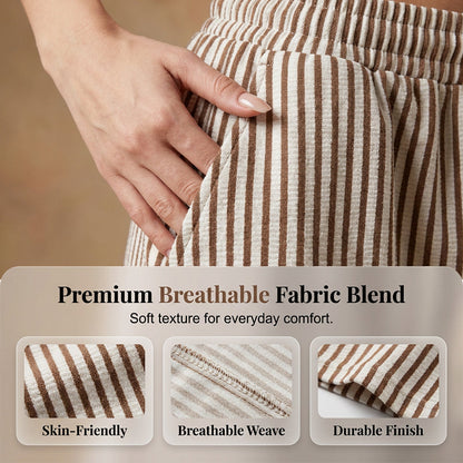 Women's Striped Wide Leg Pants