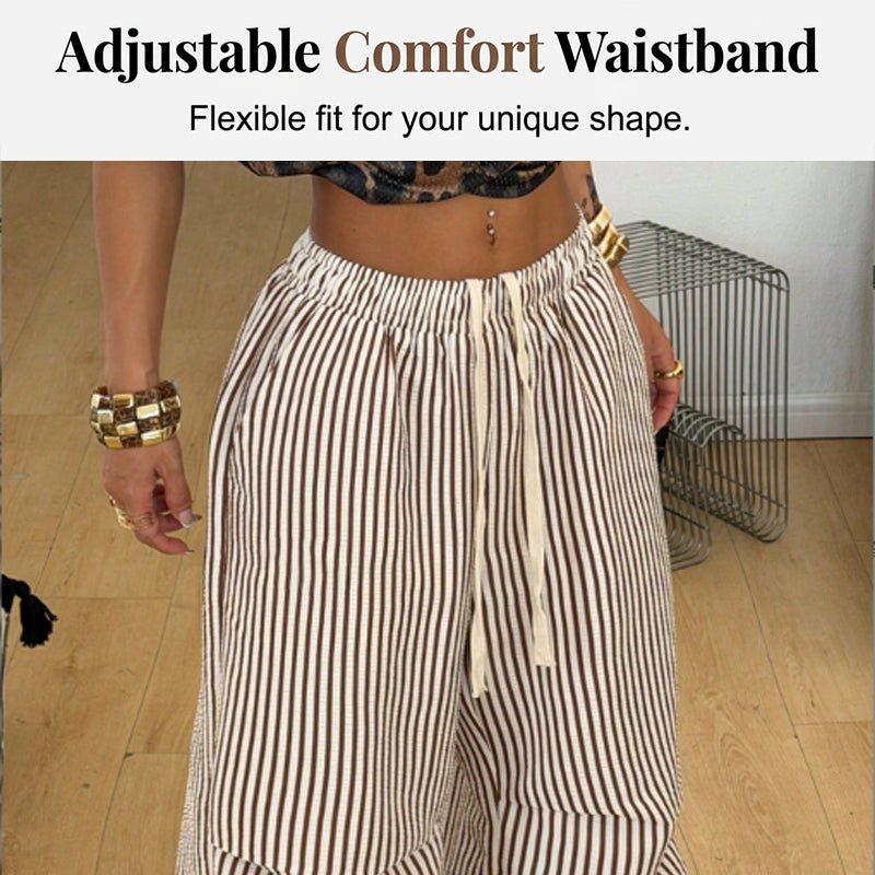Women's Striped Wide Leg Pants