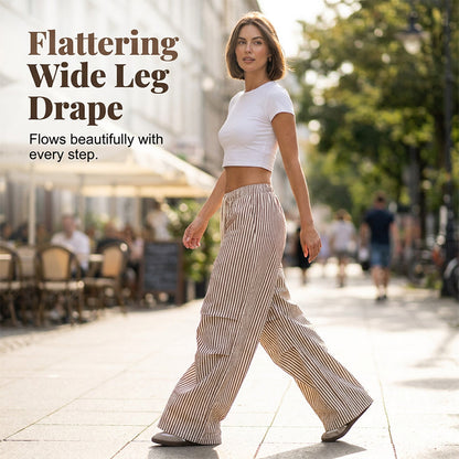Women's Striped Wide Leg Pants