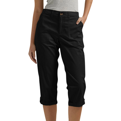 Women’s Solid Color Capri Pants Lightweight Premium Blend Trousers