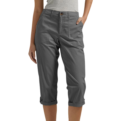 Women’s Solid Color Capri Pants Lightweight Premium Blend Trousers