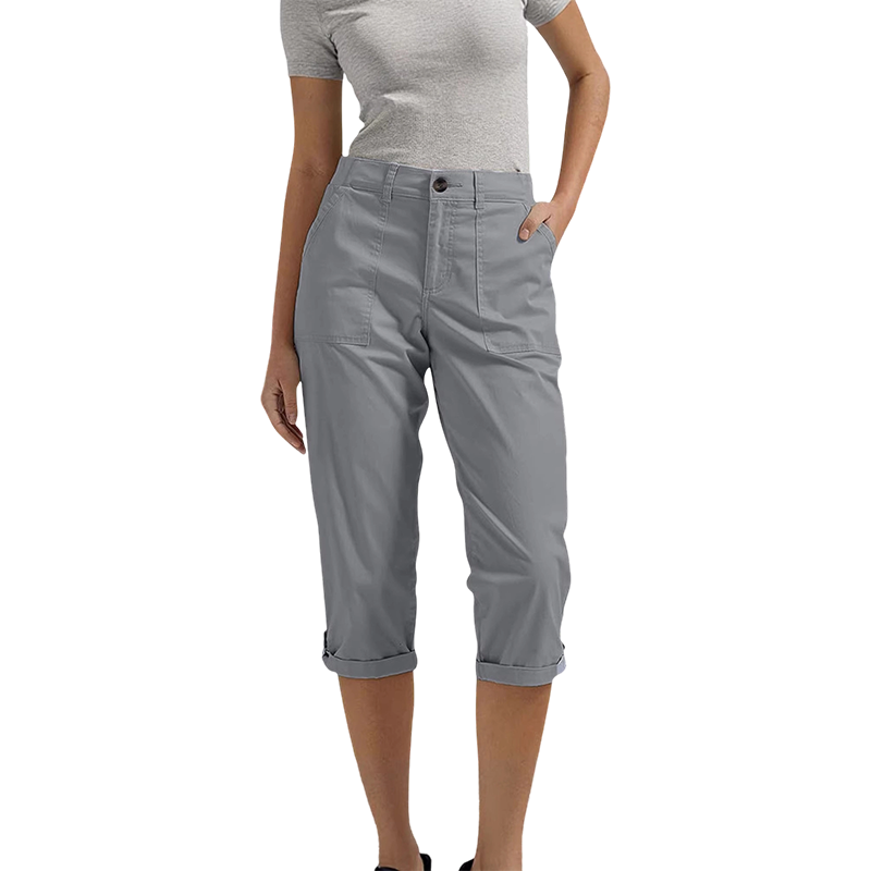 Women’s Solid Color Capri Pants Lightweight Premium Blend Trousers