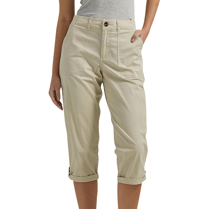 Women’s Solid Color Capri Pants Lightweight Premium Blend Trousers