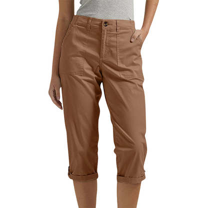 Women’s Solid Color Capri Pants Lightweight Premium Blend Trousers