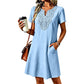⌛Limited-time offer-Women's Bohemian Lace V-Neck T-Shirt Dress