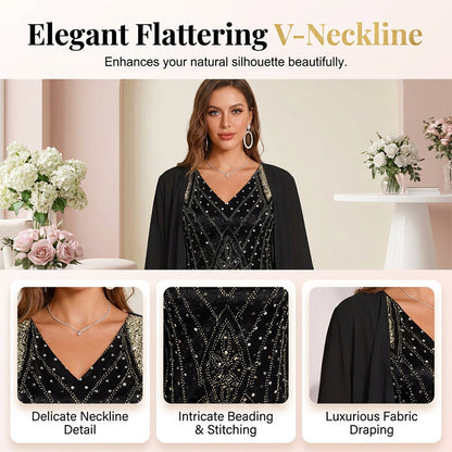 🔥Limited-Time Offer-Women's Long-Sleeve Printed Dress & Cardigan 2 Piece Set