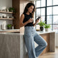 ⏳Time-Limited Special⏰Women's Asymmetrical Waist Wide Leg Jeans – Unique waist design, relaxed fit & versatile – Perfect for chic everyday style & casual outings 🌿