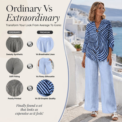 Women's Summer Striped 2-Piece Set